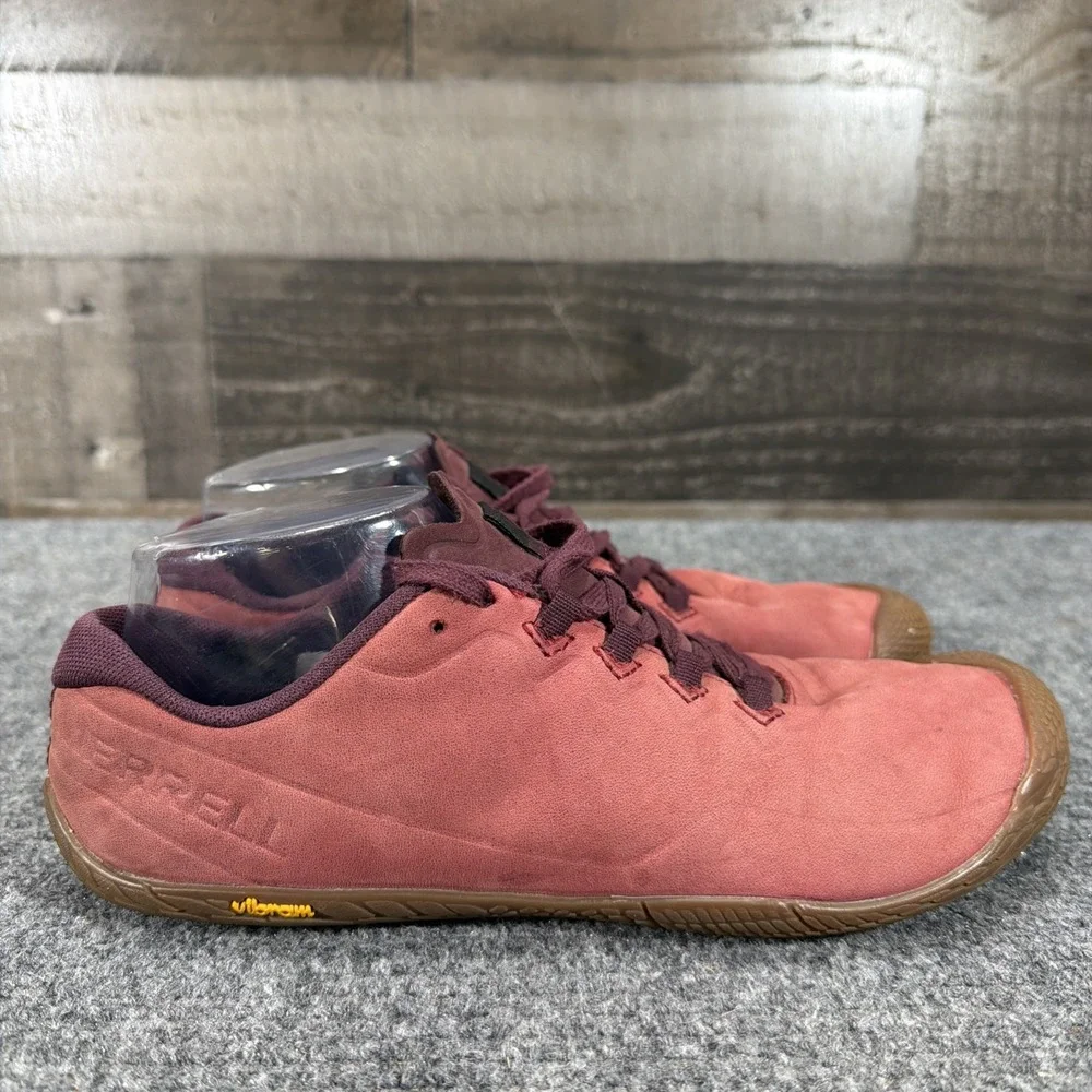Merrell Vapor Glove 3 Luna Leather Womens 9 Barefoot Shoes Red Vibram Zero Drop